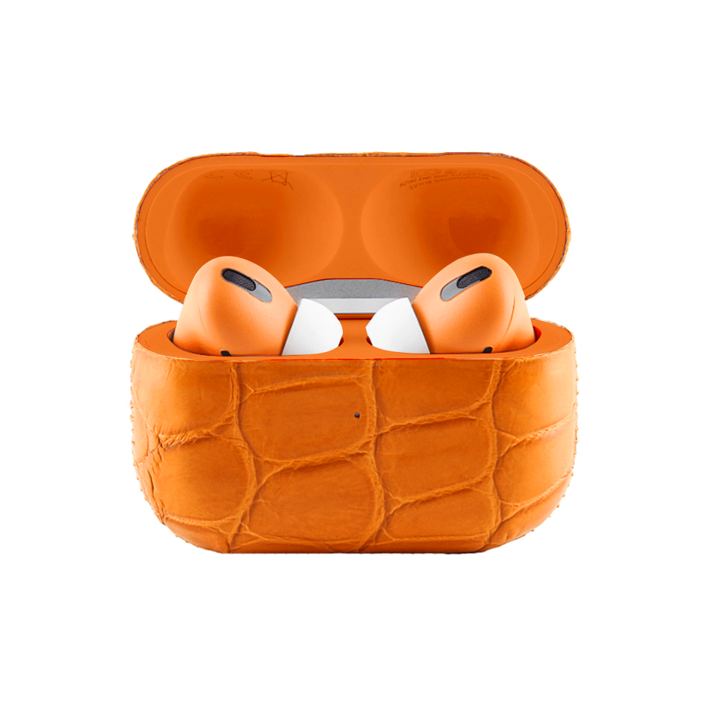 Shop Apple AirPods Pro 2 Alligator Orange Edition | Craft by Merlin Shop Apple AirPods Pro 2 Alligator Orange Edition | Craft by Merlin