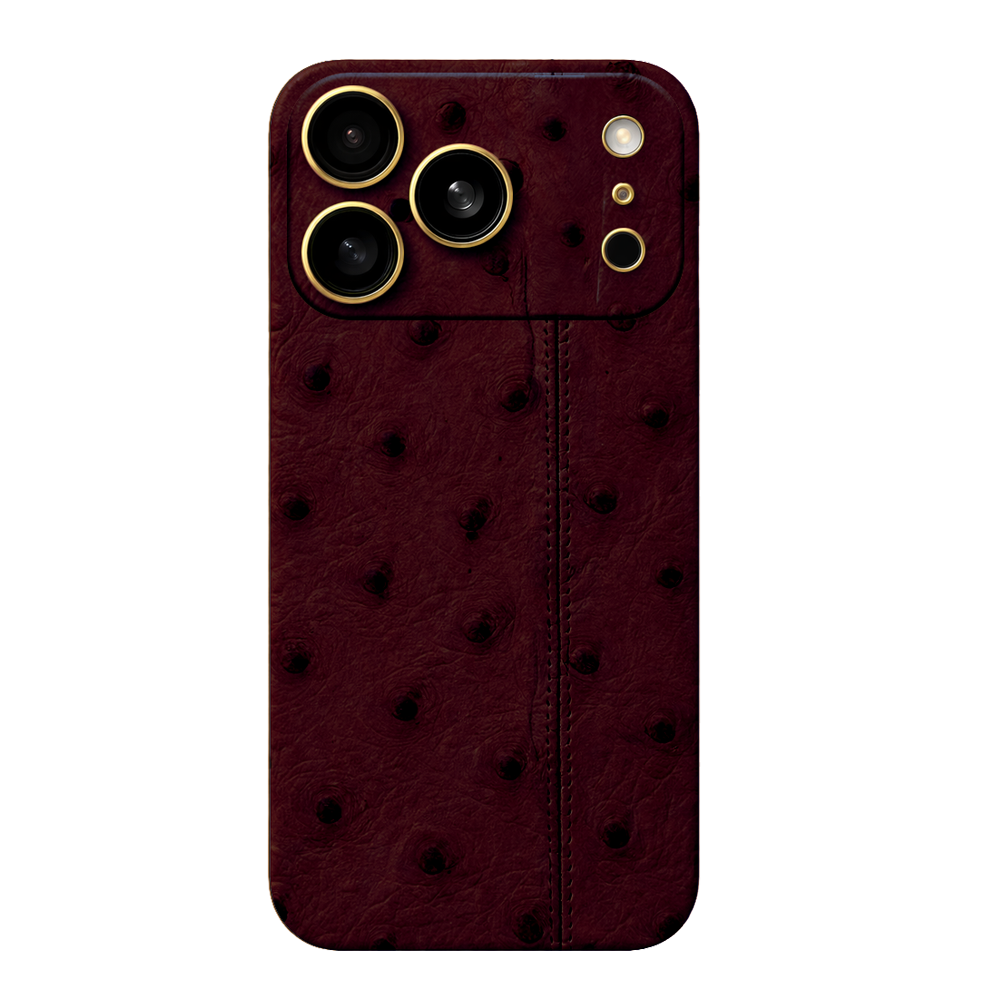 iPhone 17 Pro Max Ostrich Berry Red Leather | Craft by Merlin