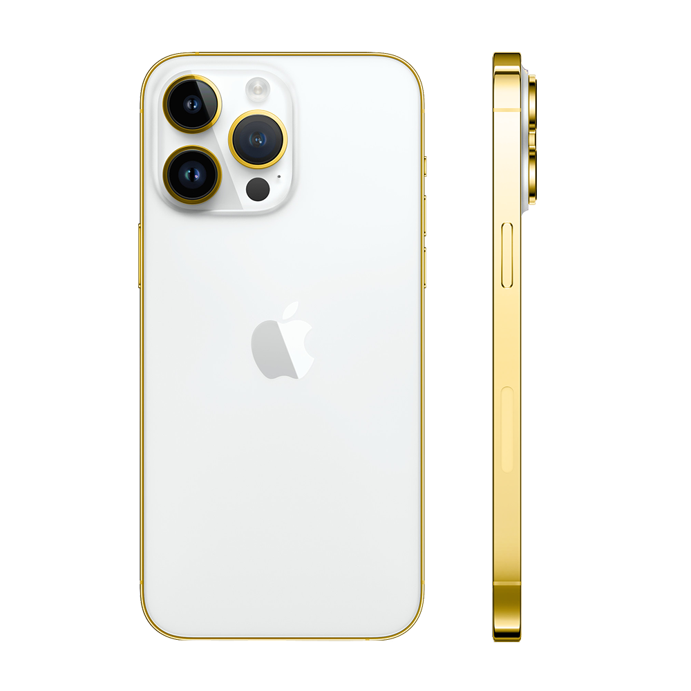 Shop Apple iPhone 14 Pro 256 GB 24K Edge of Gold Silver Shop Apple iPhone 14 Pro 256 GB 24K Edge of Gold Silver