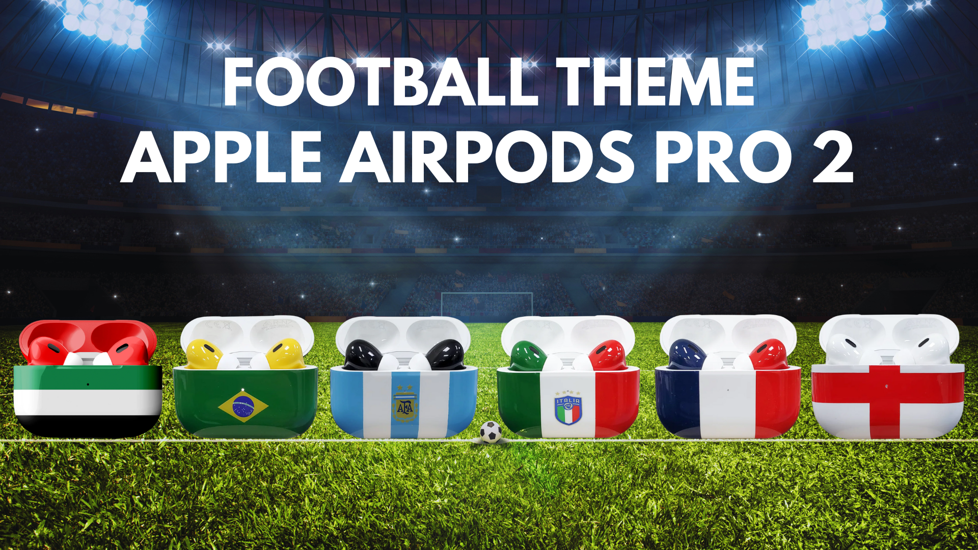 Custom Football-Themed AirPods Pro 2: Hand-Painted Exclusively for Fans