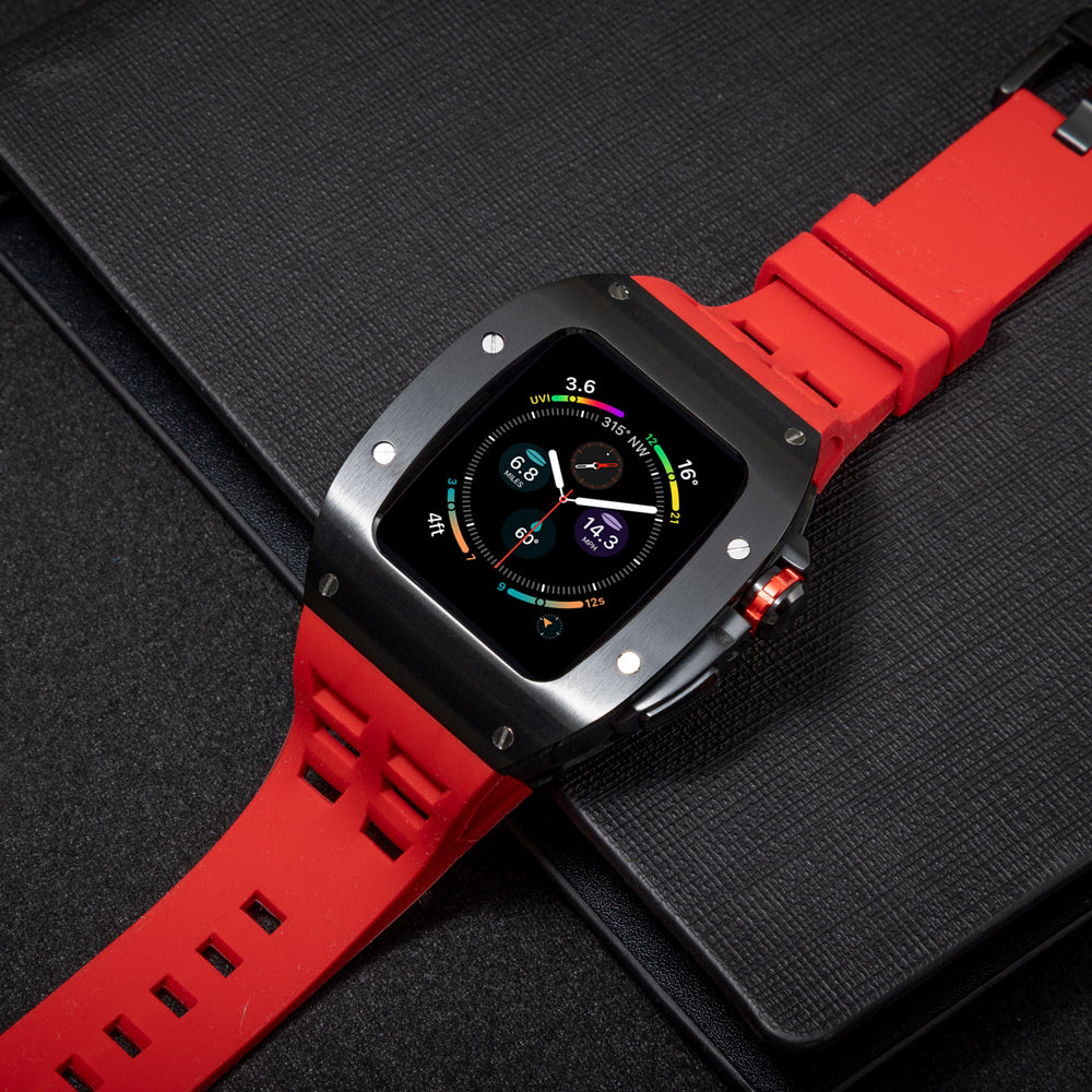 Apple Watch 45MM 0013 Rose Gold Accent Case with Black Strap