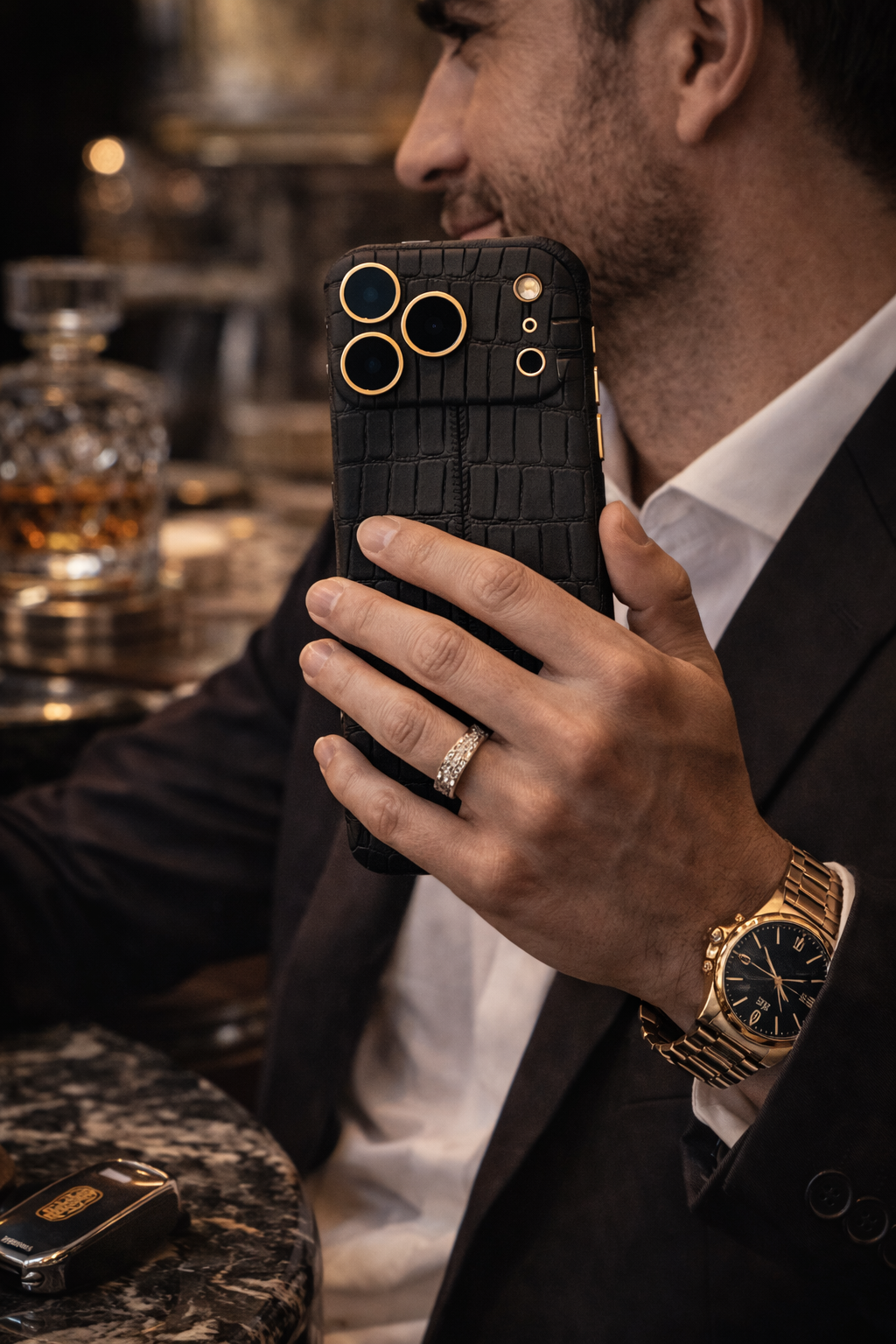 IPHONE 17 PRO MAX ALLIGATOR BLACK LEATHER EDITION