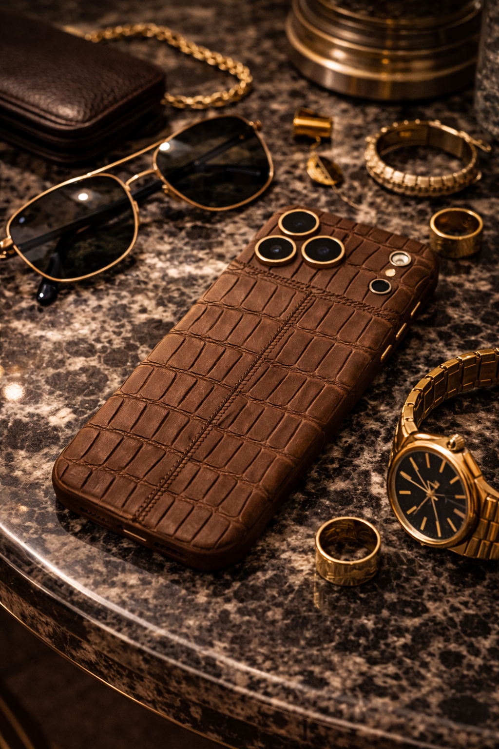 IPHONE 17 PRO MAX ALLIGATOR BROWN LEATHER EDITION
