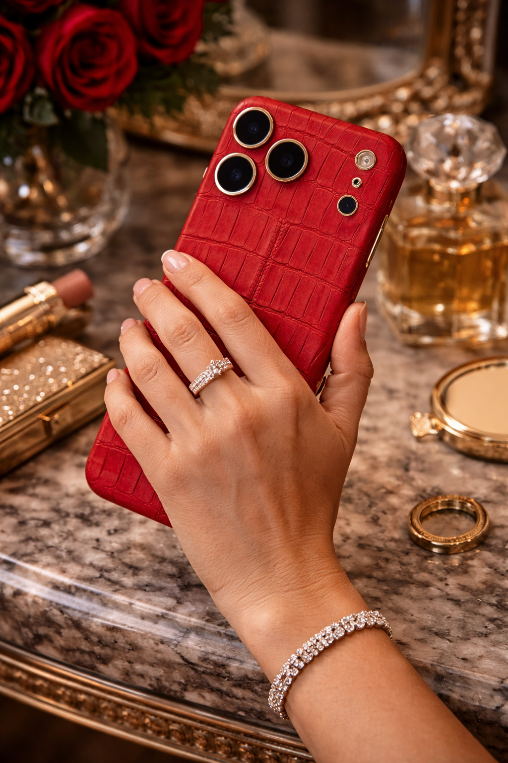 IPHONE 17 PRO MAX ALLIGATOR RED LEATHER EDITION