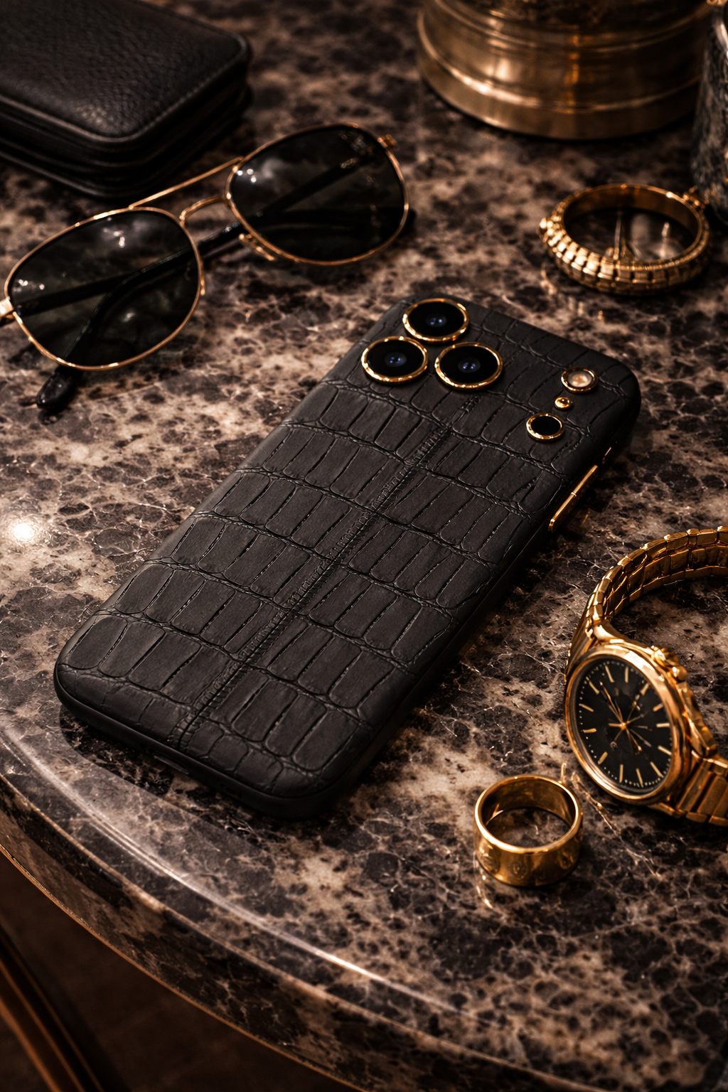 IPHONE 17 PRO MAX ALLIGATOR BLACK LEATHER EDITION