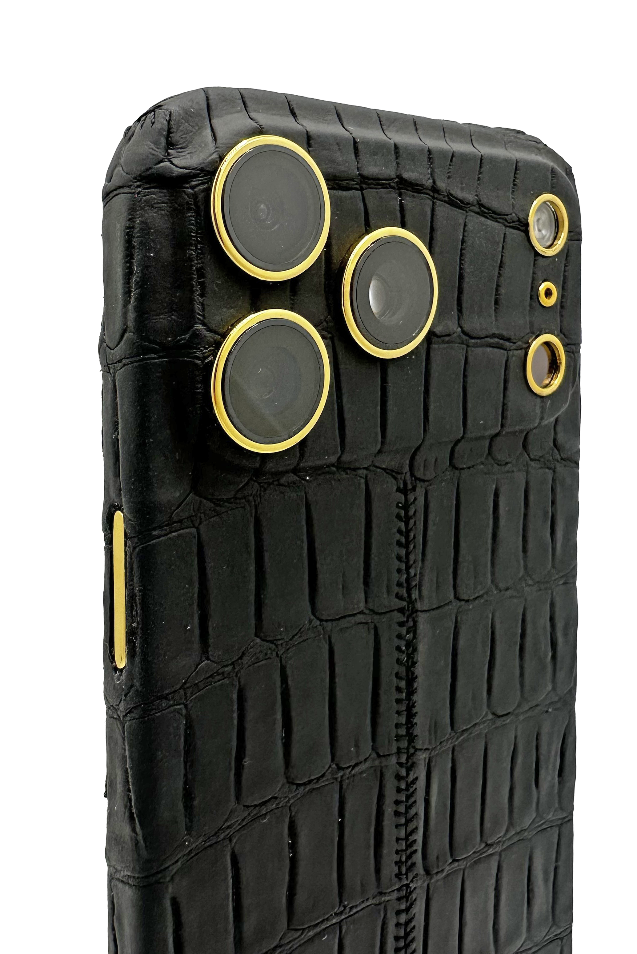IPHONE 17 PRO MAX ALLIGATOR BLACK LEATHER EDITION