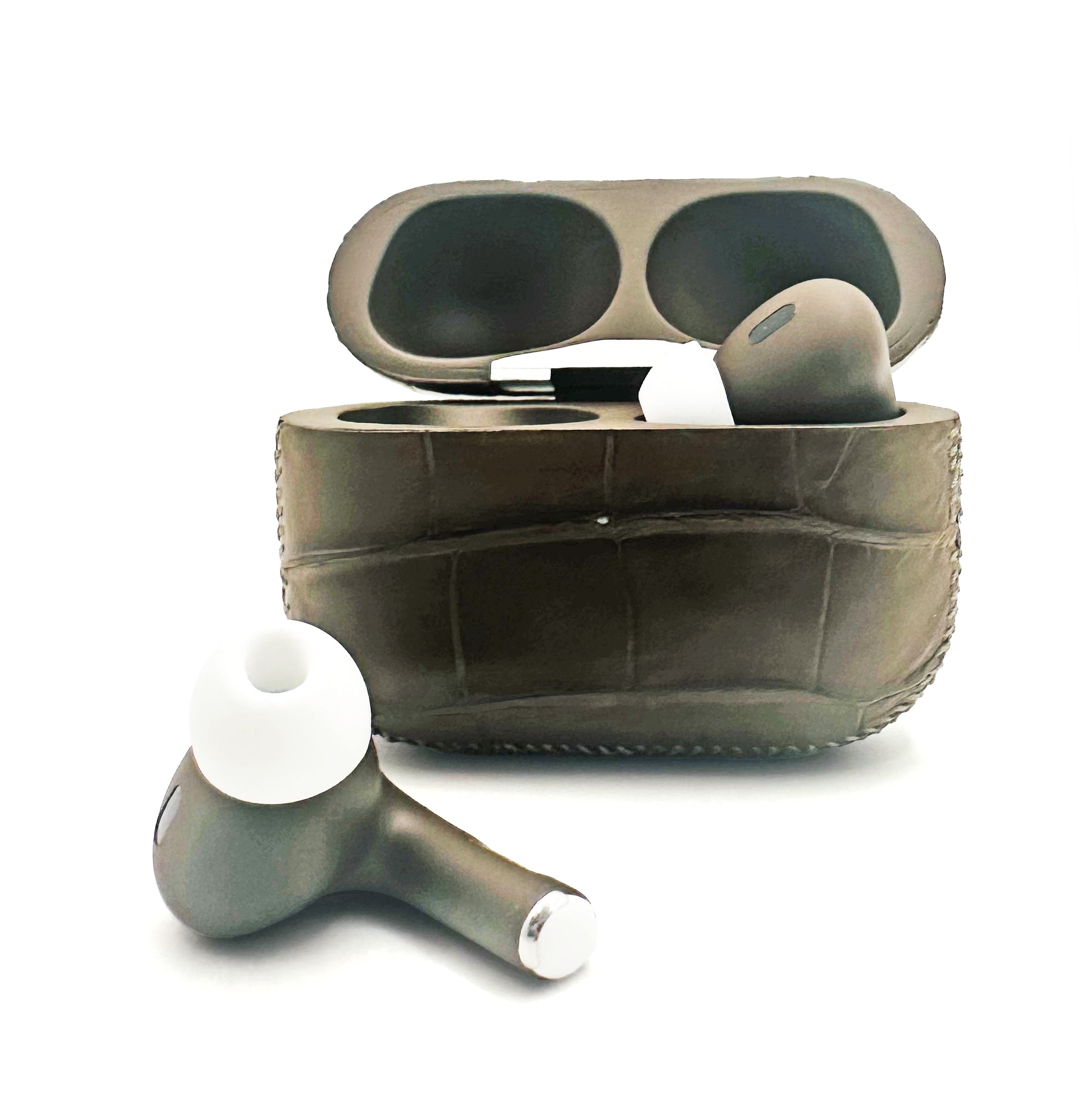 Apple AirPods Pro 3 Leather Alligator Olive Green