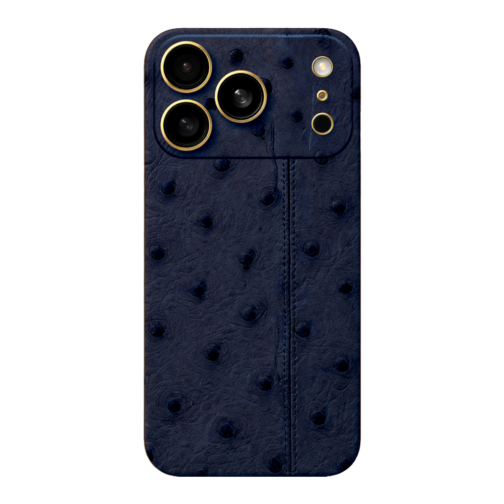IPHONE 17 PRO OSTRICH NAVY LEATHER EDITION