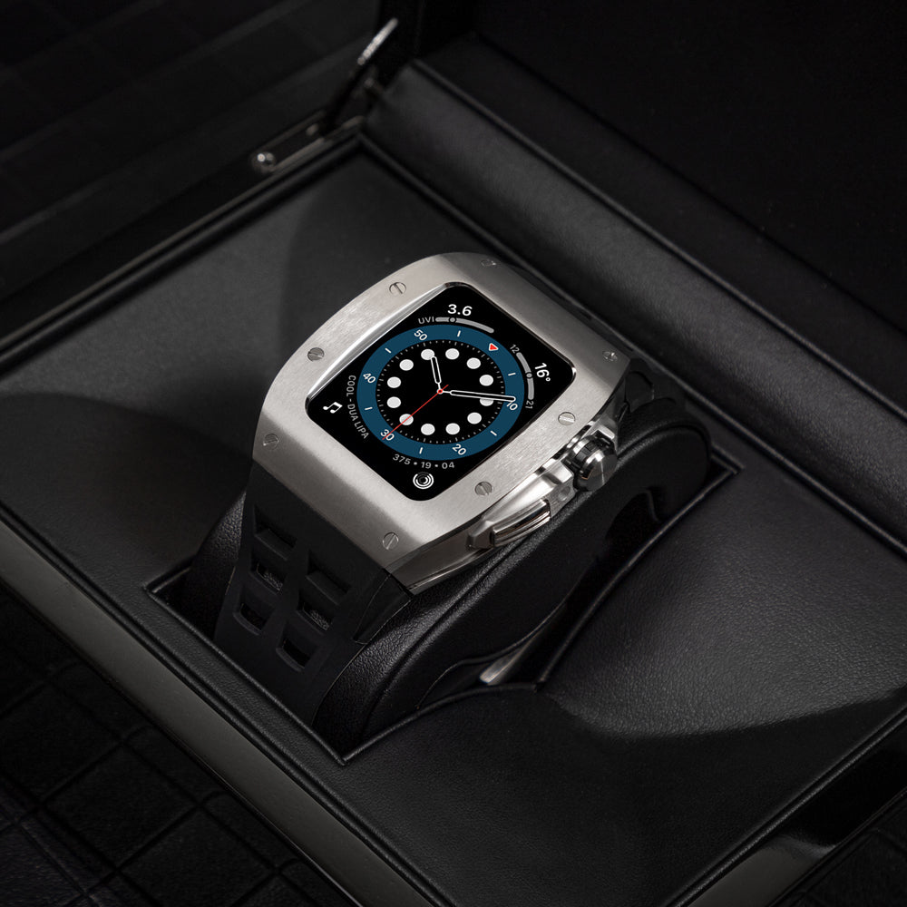 Apple Watch 45MM 0013 Rose Gold Accent Case with Black Strap