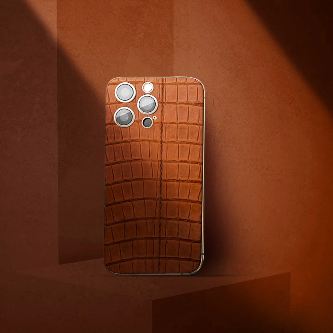 iPhone 16 Pro Max - Desert + Truffle Leather Alligator