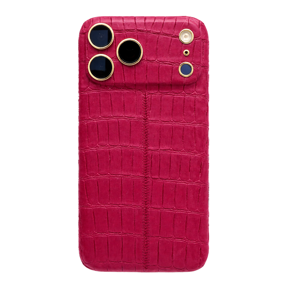 IPHONE 17 PRO MAX ALLIGATOR BERRY RED LEATHER EDITION