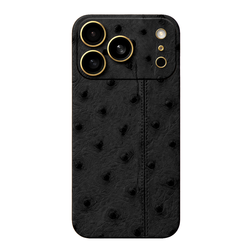 IPHONE 17 PRO MAX OSTRICH BLACK LEATHER EDITION