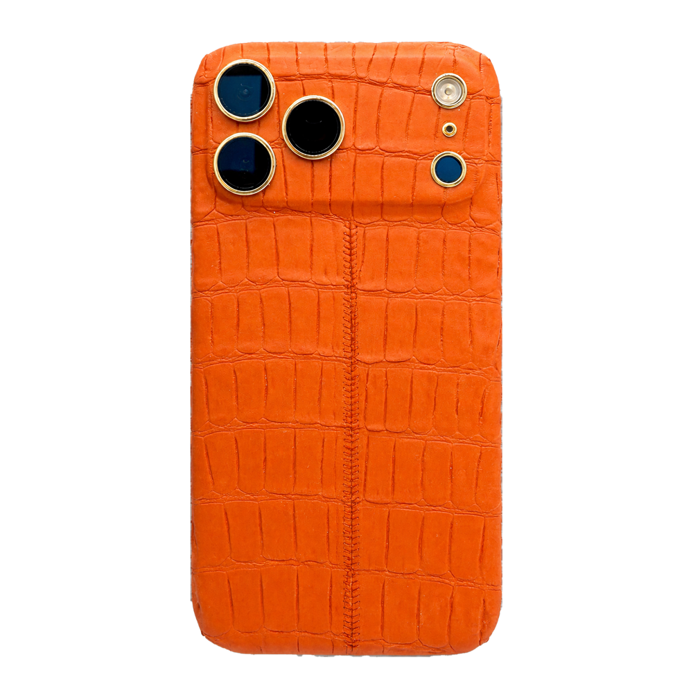 IPHONE 17 PRO MAX ALLIGATOR ORANGE LEATHER EDITION
