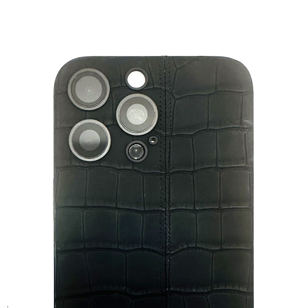 iPhone 16 Pro Max - Black+ Slate  Leather Alligator