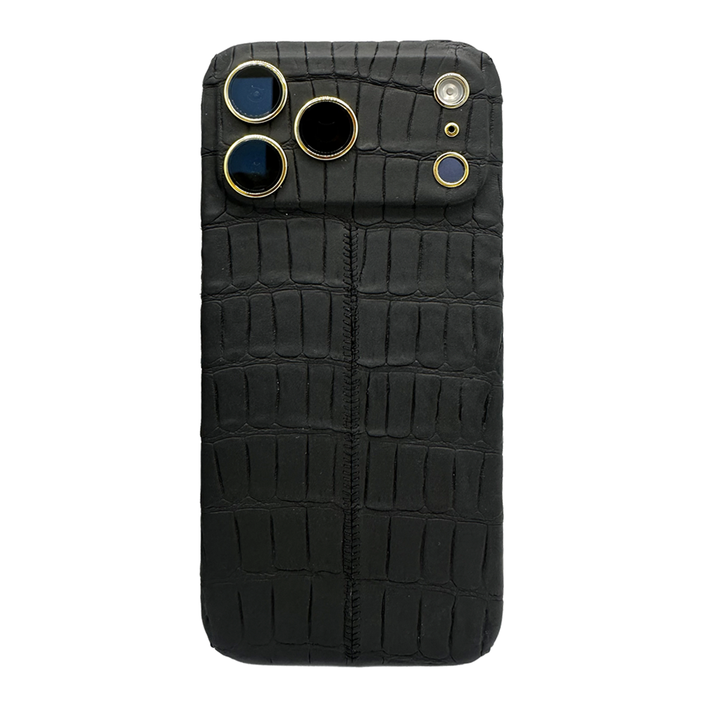 IPHONE 17 PRO MAX ALLIGATOR BLACK LEATHER EDITION