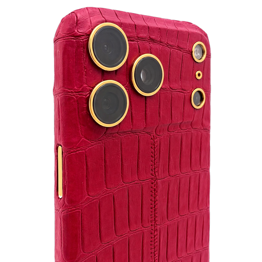 IPHONE 17 PRO MAX ALLIGATOR BERRY RED LEATHER EDITION