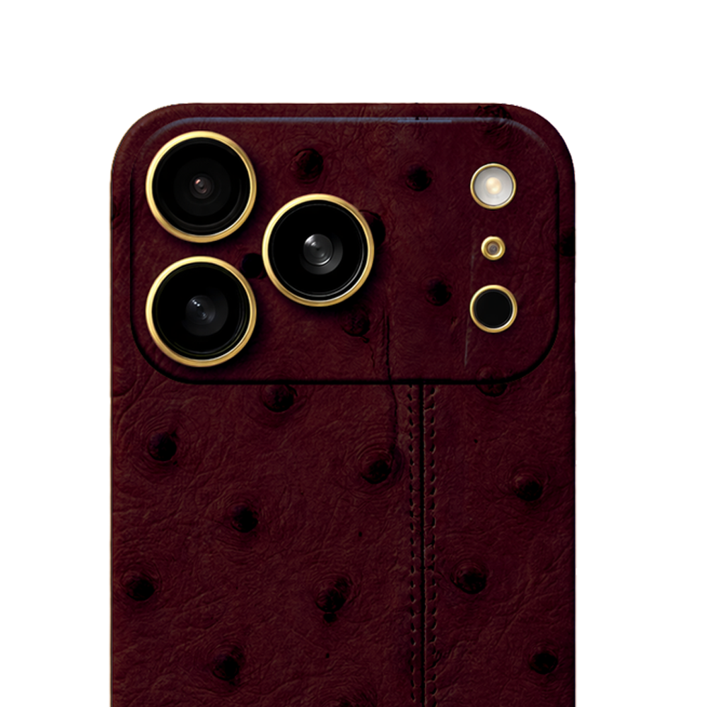 IPHONE 17 PRO MAX OSTRICH BERRY LEATHER EDITION
