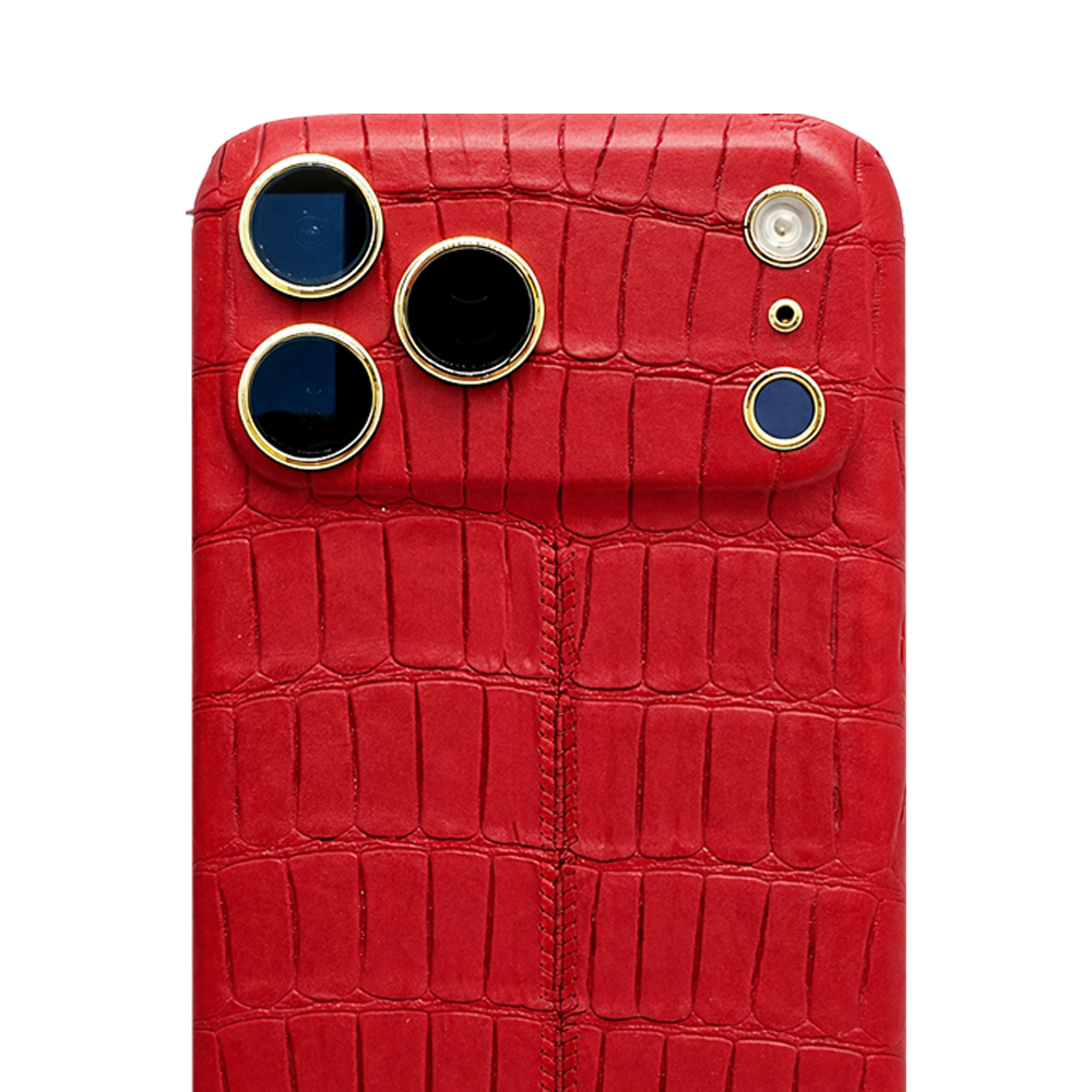 IPHONE 17 PRO MAX ALLIGATOR RED LEATHER EDITION