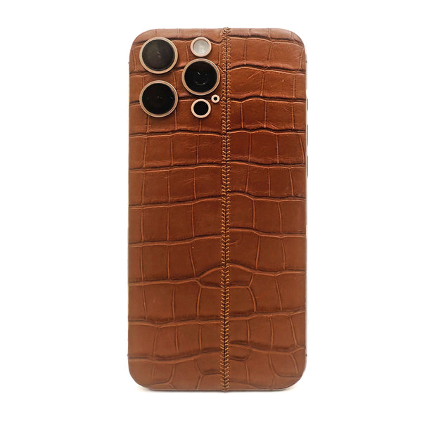 iPhone 16 Pro Max - Desert + Truffle Leather Alligator