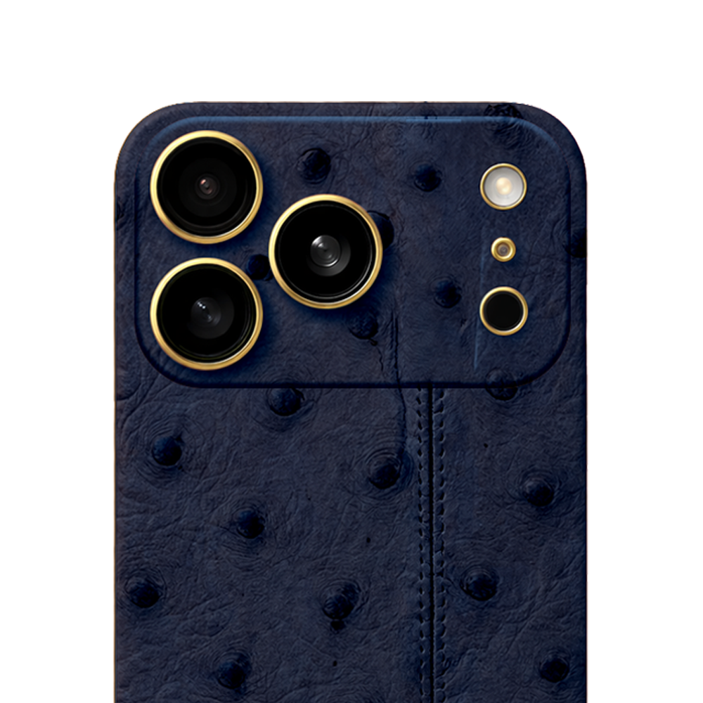 IPHONE 17 PRO MAX OSTRICH NAVY LEATHER EDITION
