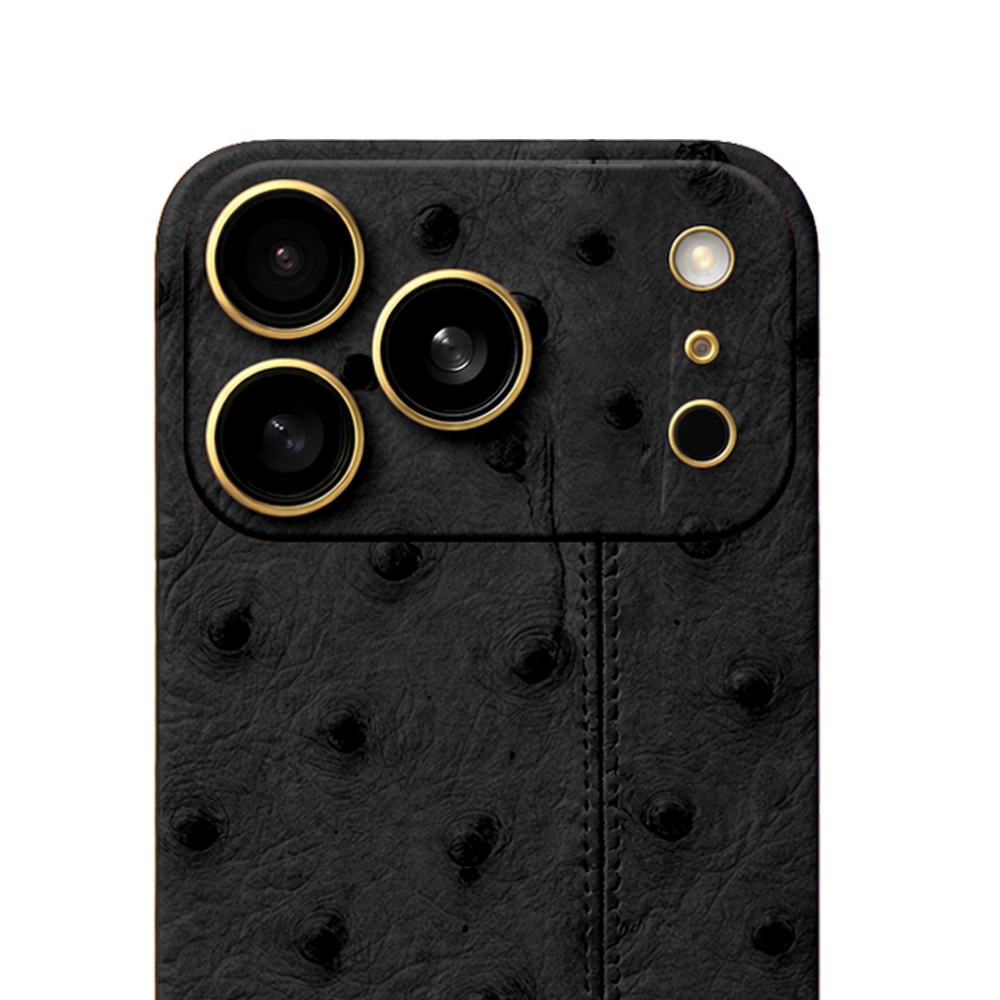 IPHONE 17 PRO MAX OSTRICH BLACK LEATHER EDITION