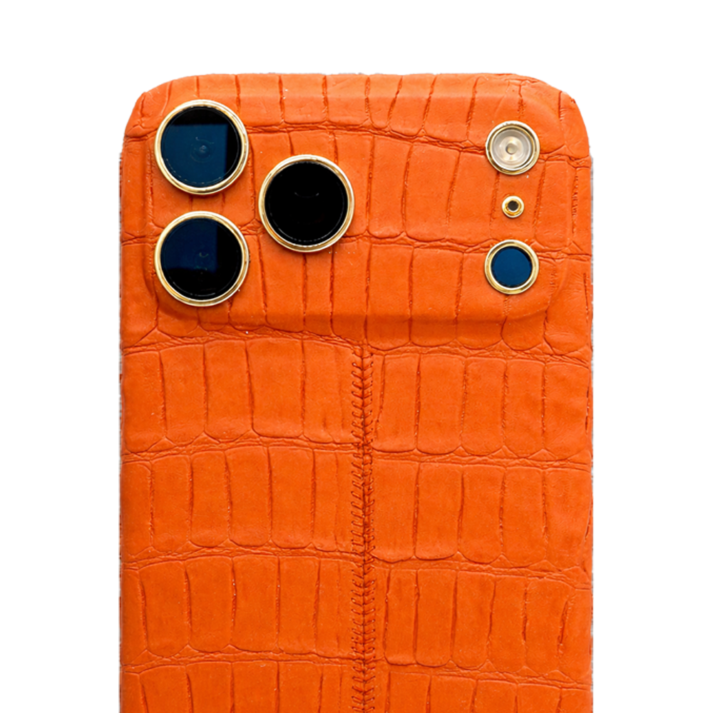 IPHONE 17 PRO MAX ALLIGATOR ORANGE LEATHER EDITION