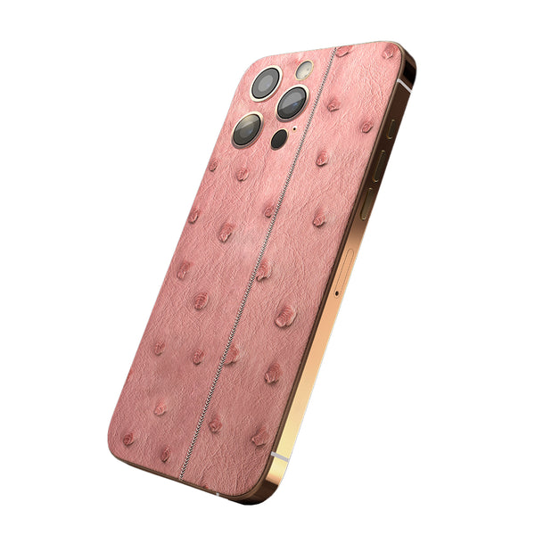 iPhone 16 Pro Max - Desert + Pink Leather Ostrich