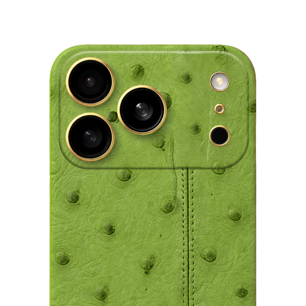 IPHONE 17 PRO MAX OSTRICH GREEN LEATHER EDITION