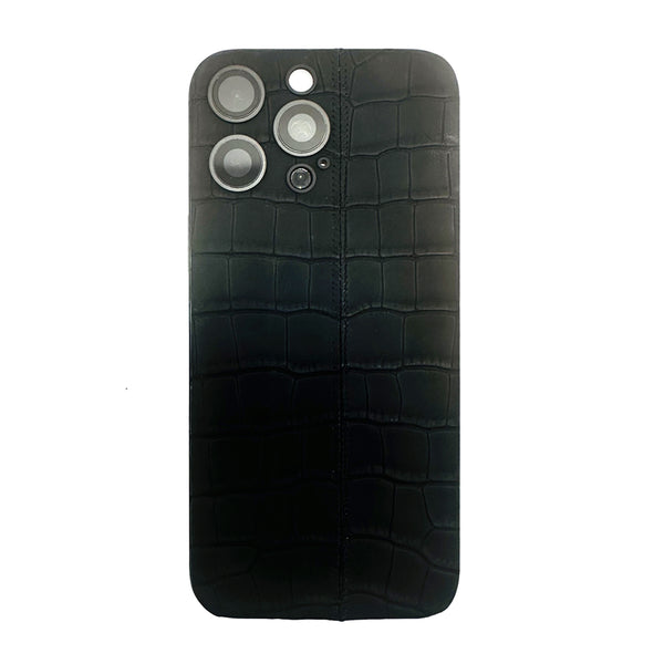 iPhone 16 Pro Max - Black+ Slate  Leather Alligator