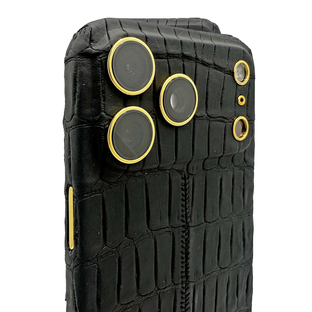 IPHONE 17 PRO MAX ALLIGATOR BLACK LEATHER EDITION