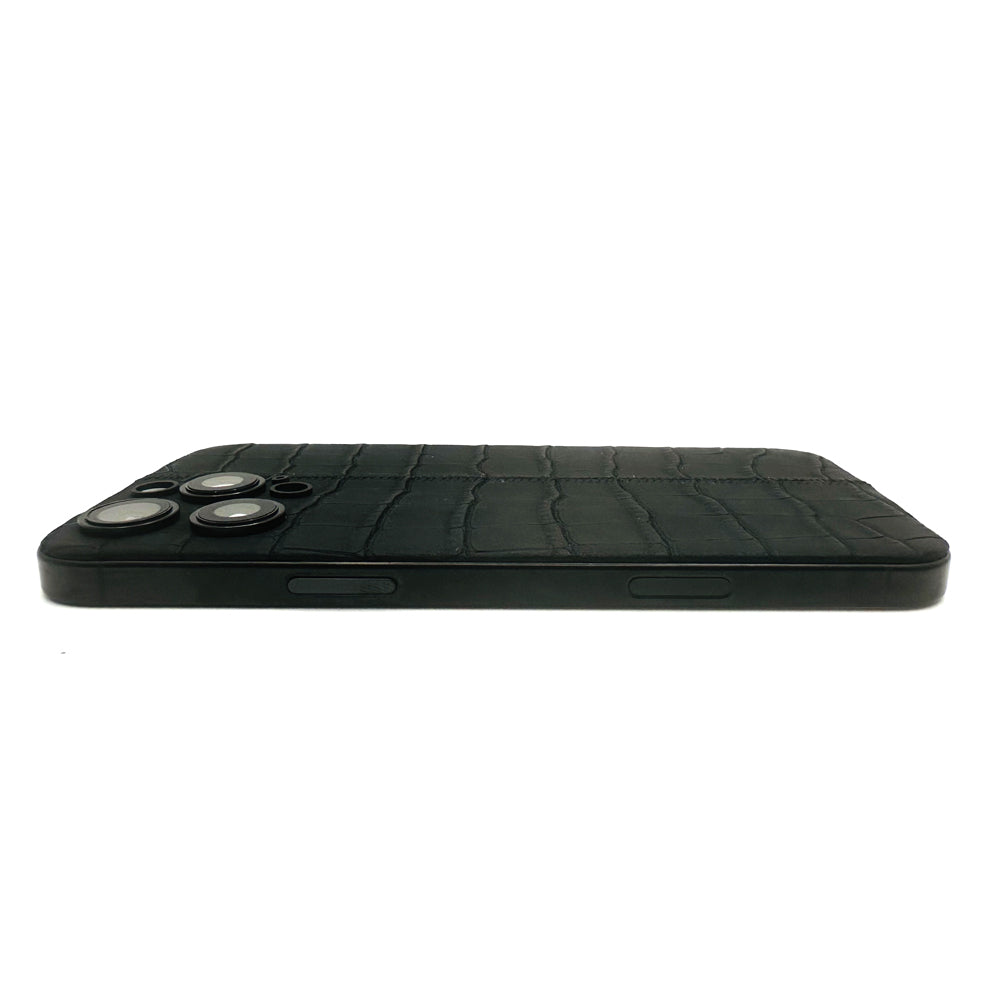 iPhone 16 Pro Max - Black+ Slate  Leather Alligator