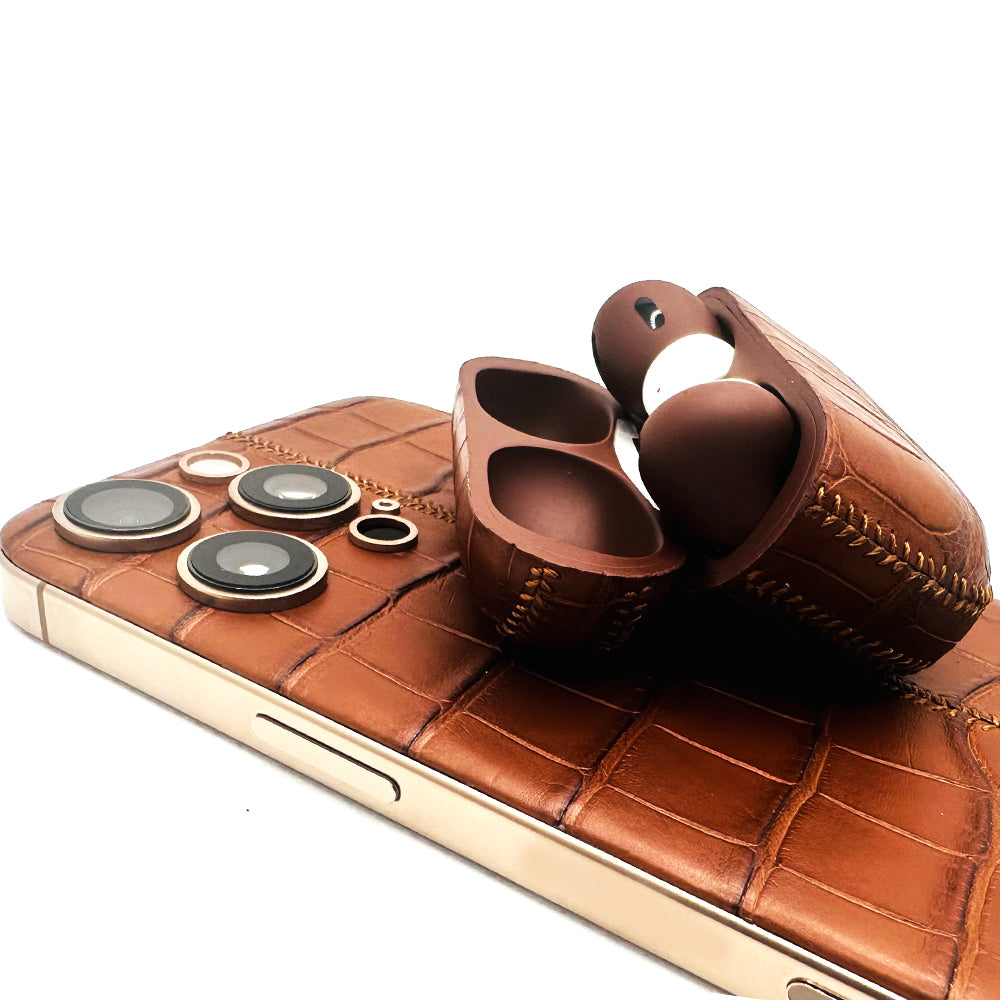 iPhone 16 Pro Max - Desert + Truffle Leather Alligator