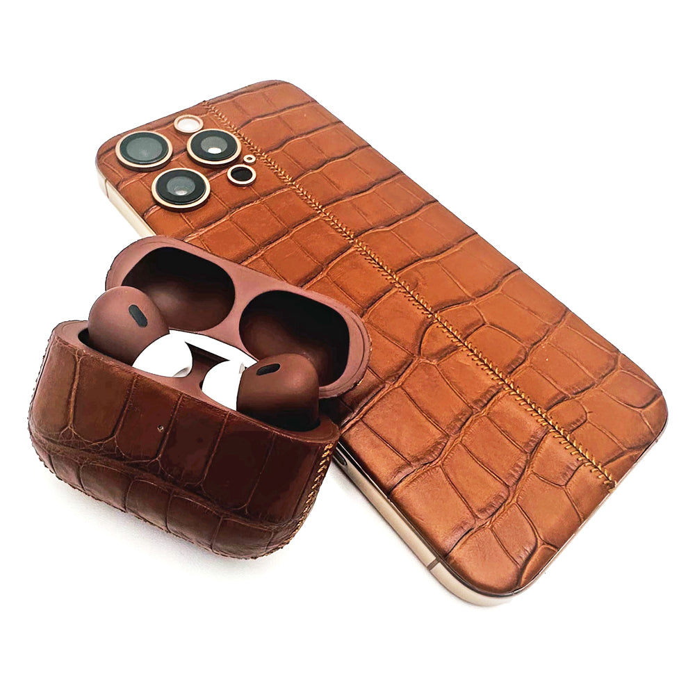 iPhone 16 Pro Max - Desert + Truffle Leather Alligator