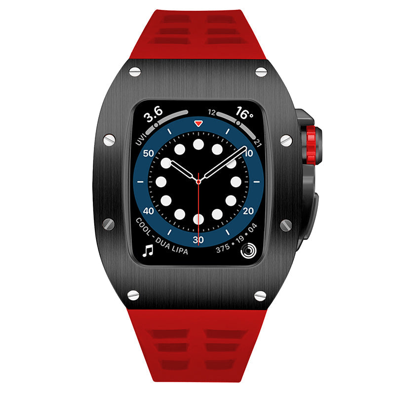Apple Watch 45MM 0012 Black Case with Red Strap