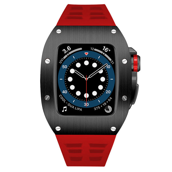 Apple Watch 45MM 0012 Black Case with Red Strap